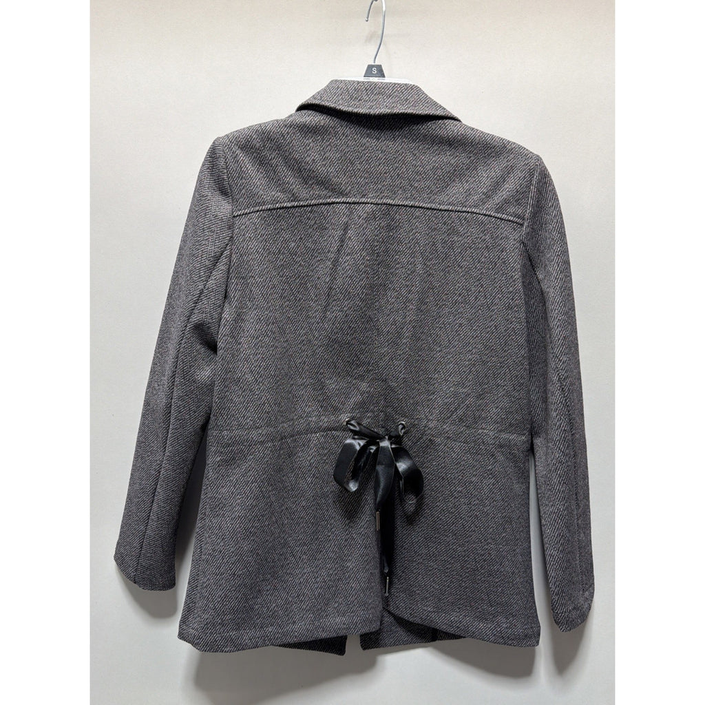 NWT White House Black Market Herringbone Knit Blazer Jacket Gray Bloodstone S