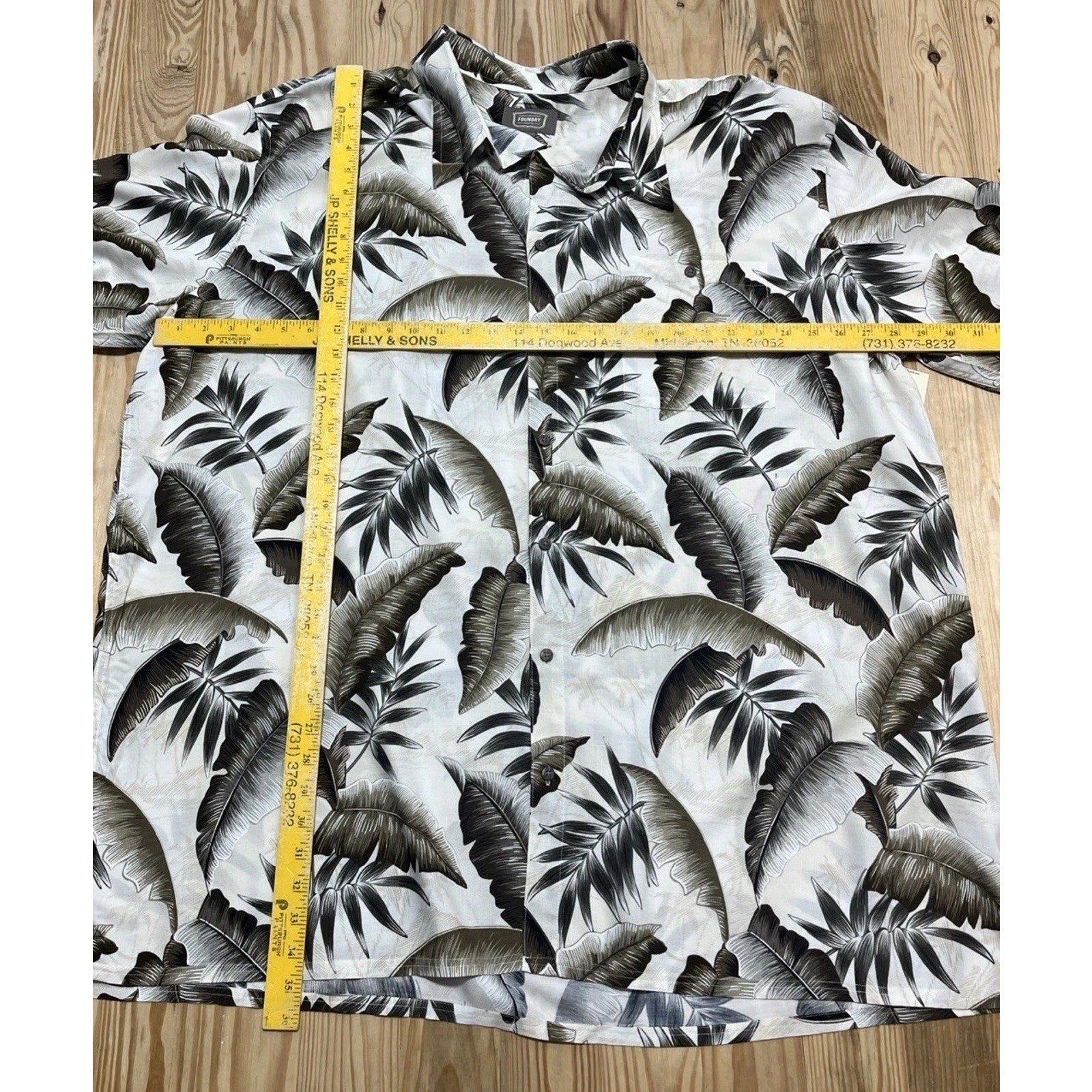 The Foundry Supply Co Button Up Shirt 3XLT Mens short Sleeve HAWIAIIAN Rayon NWT