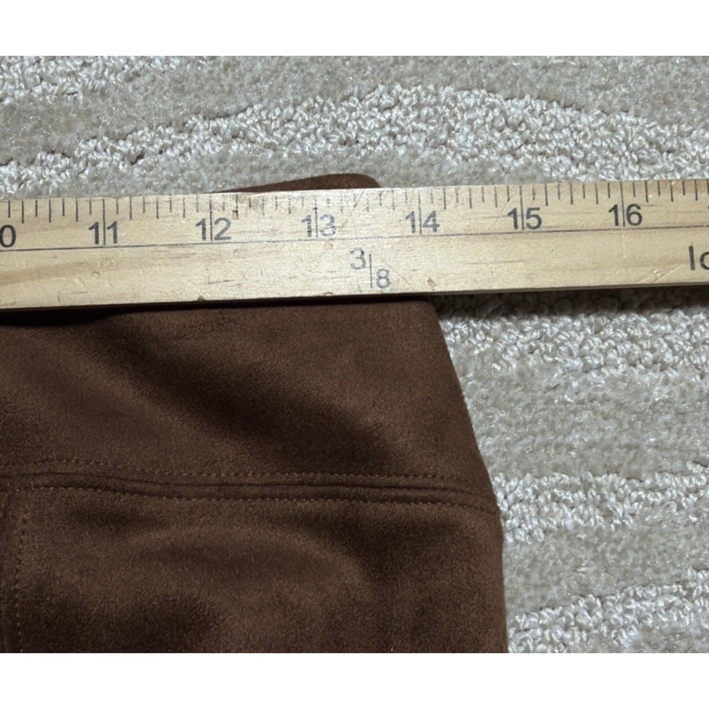 Runway Leggings Womens 10P Brown Faux Suede Pants White House Black Market NWT
