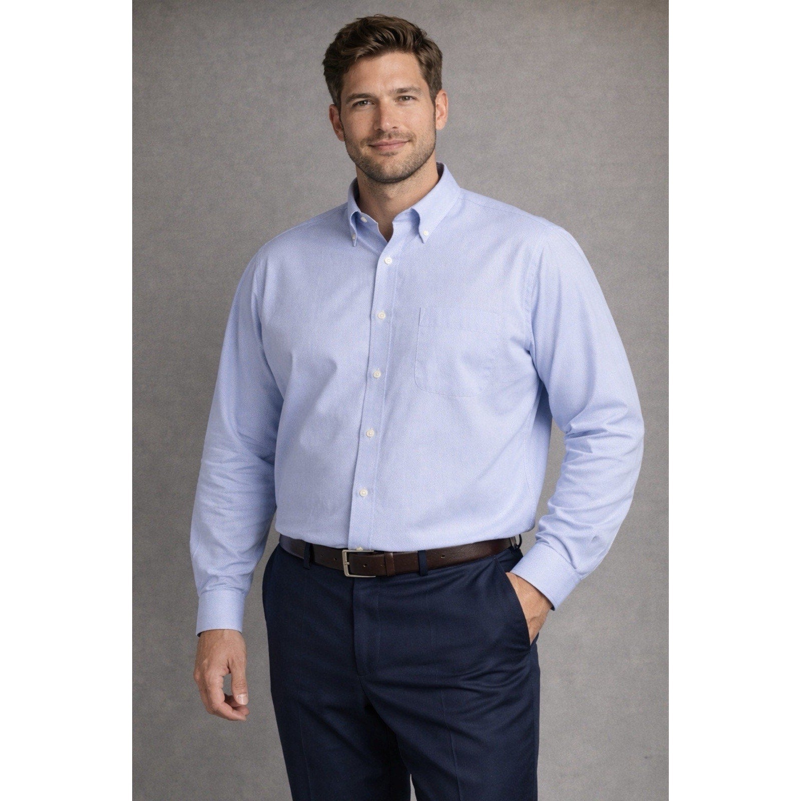 El Corte Inglés Emidio Tucci Men’s Blue Dress Shirt Size 9 Classic Fit Button 5X