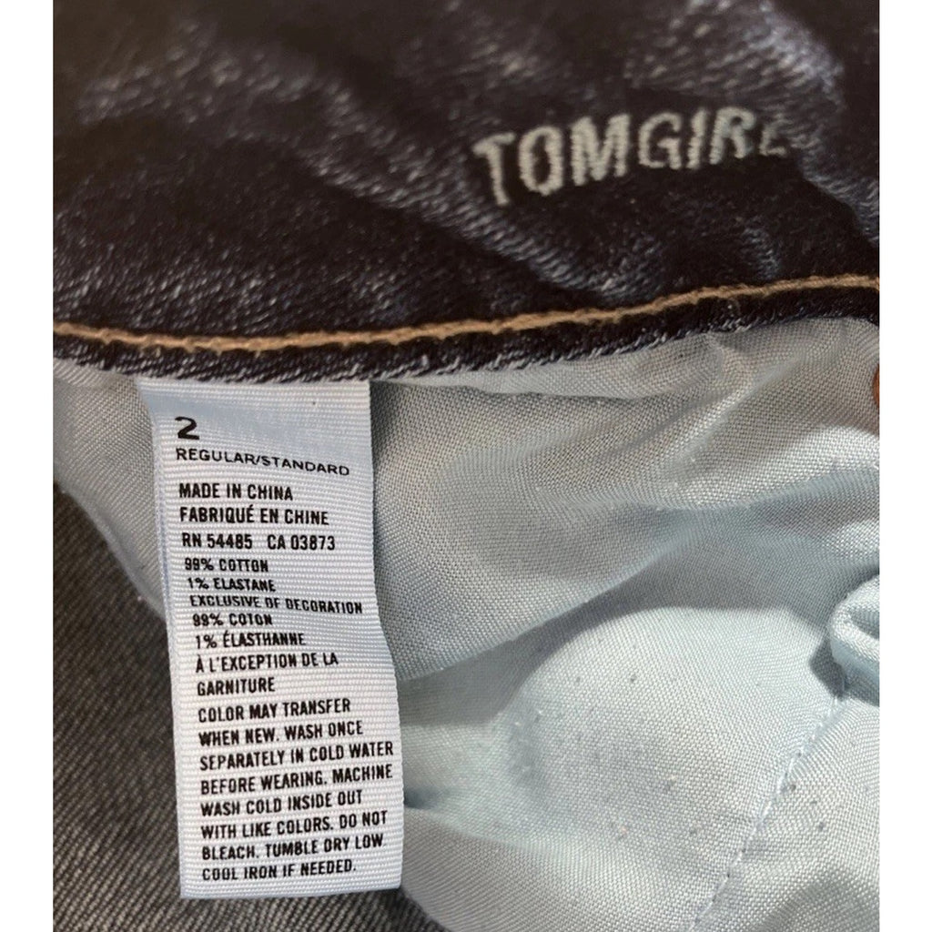 American Eagle Tomgirl Button Fly Dark Dreams Stretch Jeans 2 Blue
