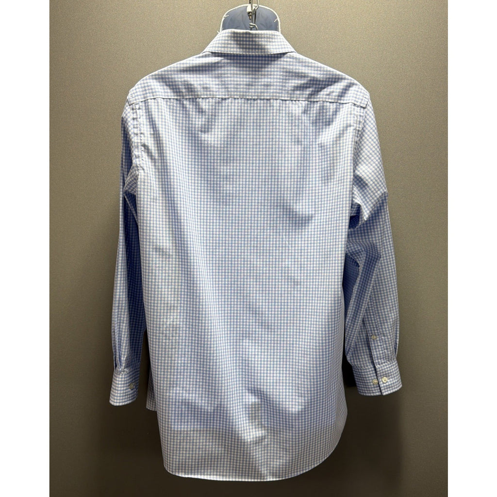 Michael Kors Non Iron Men's Spread Collar Dress Shirt Size 15.5 32/33 M Blue