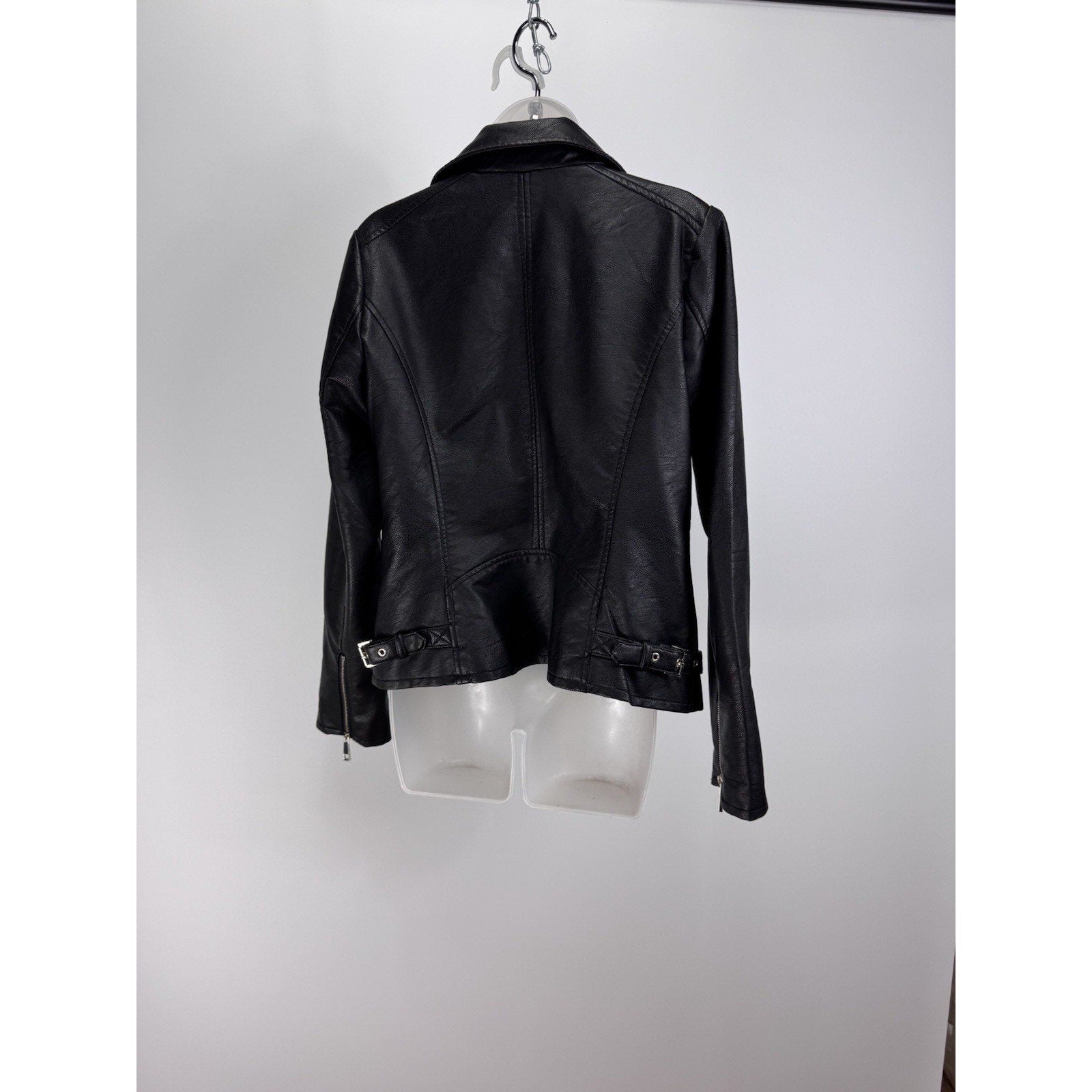 Women's a.n.a Faux Leather Midweight Motorcycle Jacket Black Size Large NWT