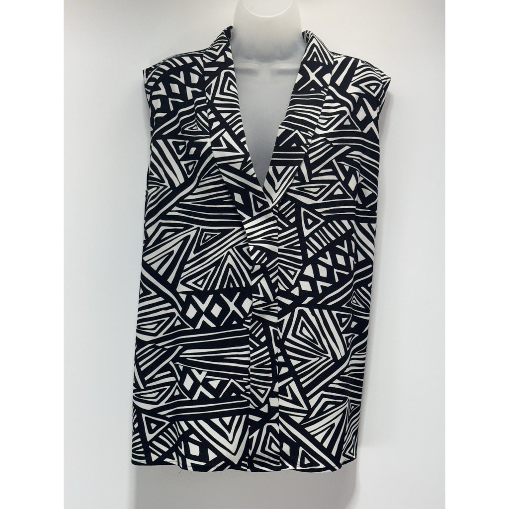Calvin Klein Black Tan Sleeveless V Neck Top Women’s Plus Size 3X