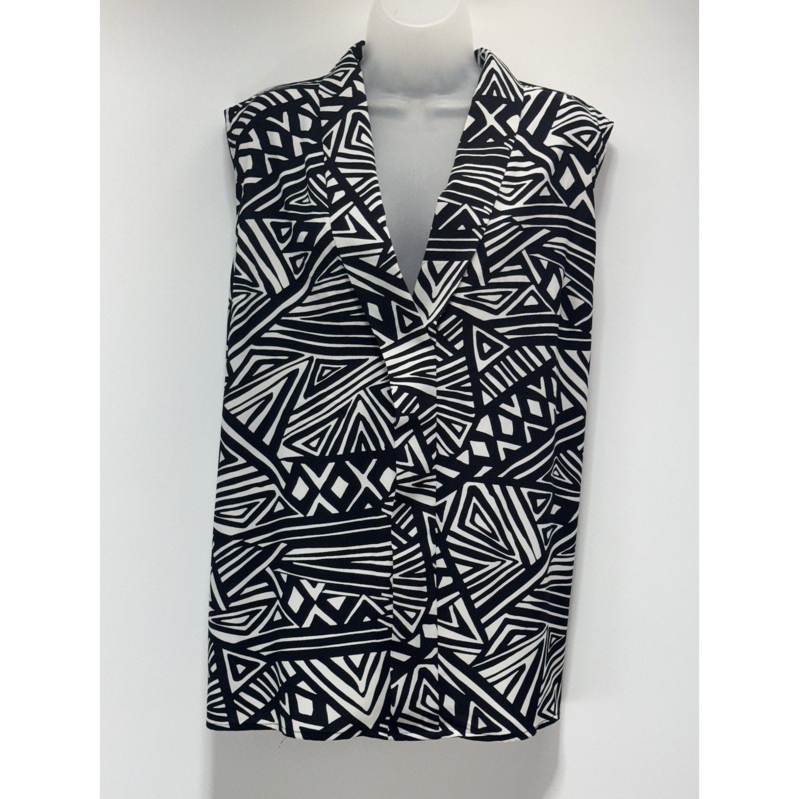 Calvin Klein Black Tan Sleeveless V Neck Top Women’s Plus Size 3X