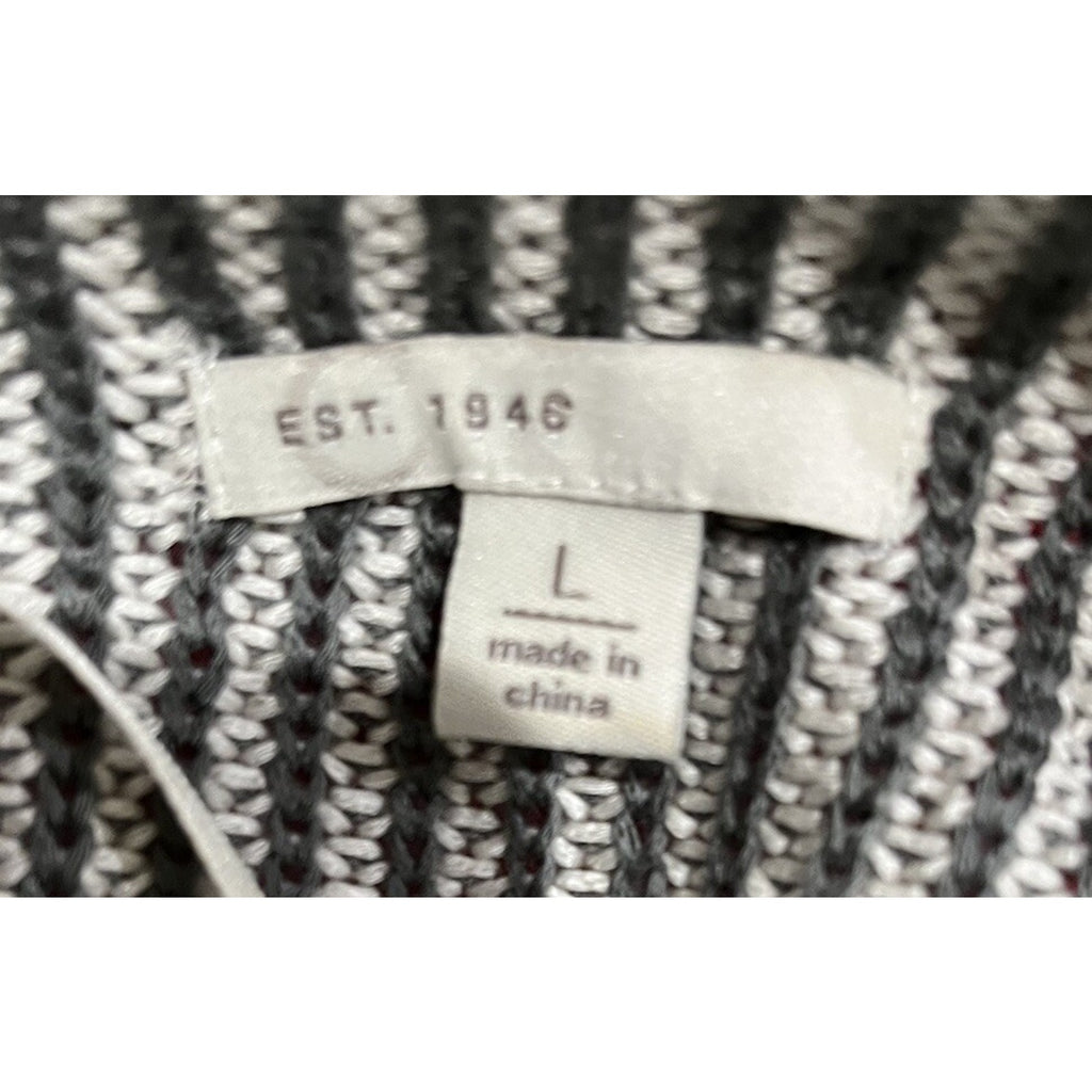 Cato Women's L Cardigan Sweater Sleeveless Stripe Open Front Vest EUC