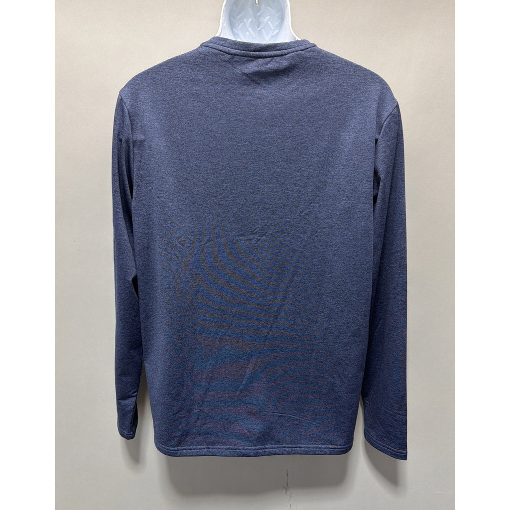 Eddie Bauer Heathered Blue Free Dry Motion Crew Neck Long Sleeve Mens L