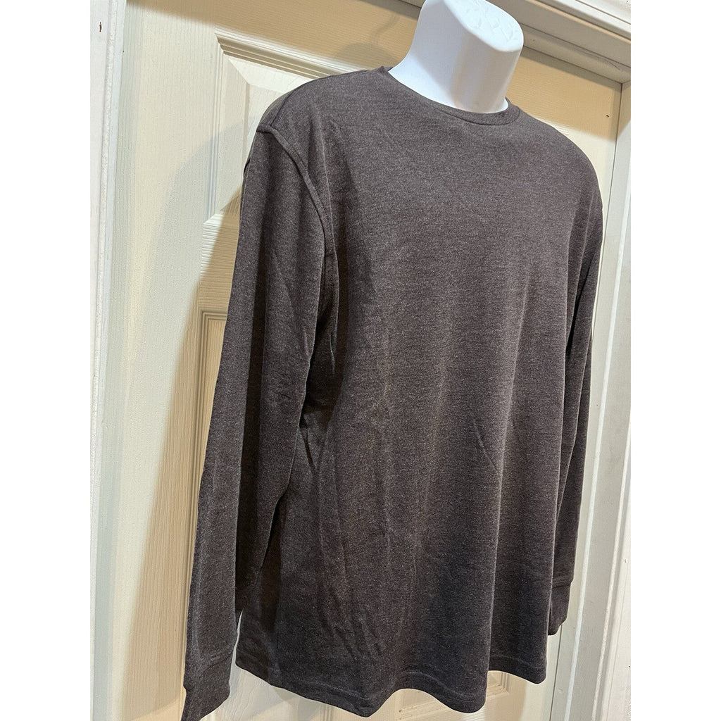 Saddlebred Carbon Gray Crew Neck Thermal Tee Long Sleeve Casual Men's Size Med