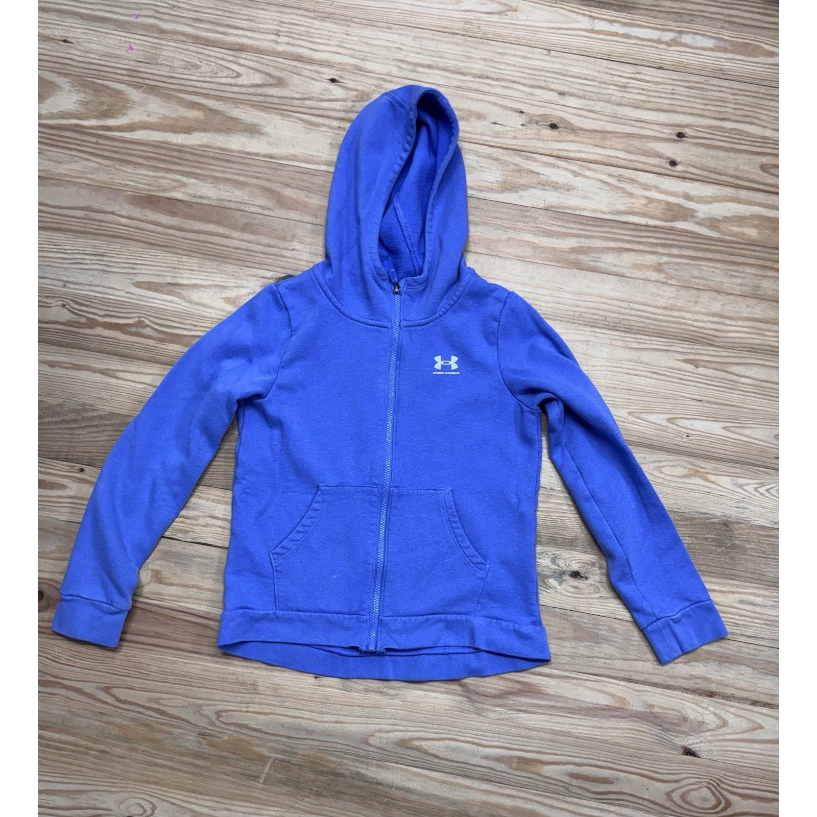 Under Armour Broke In Hoodie Purple Blue Full Zip Youth Large See Pics