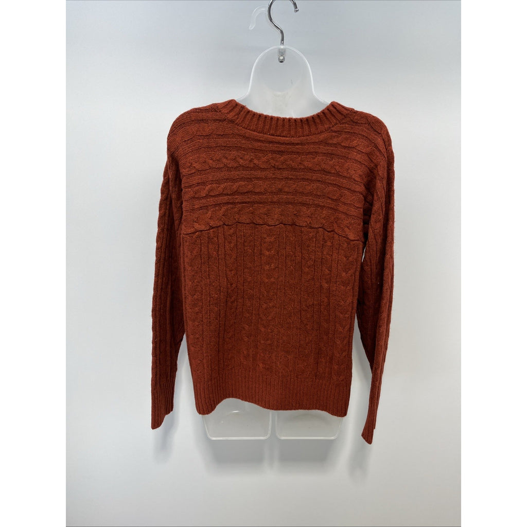 Womens St Johns Bay Classic Cable Knit Sweater Rustic Brick Size Large NWT!