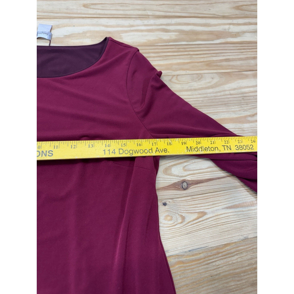 CHICOS Women’s Polyester Elastane Shift Dress Maroon Size 0/Small/ 4-6