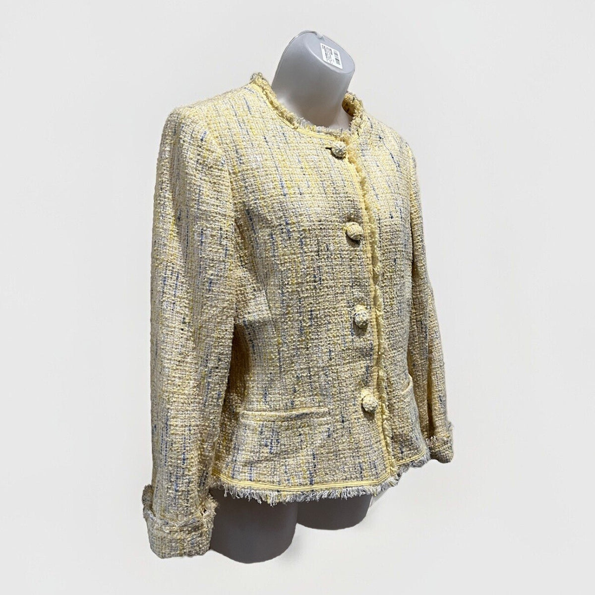Emma James Women’s 10 Liz Claiborne Lined Tweed Fringe Blazer Jacket