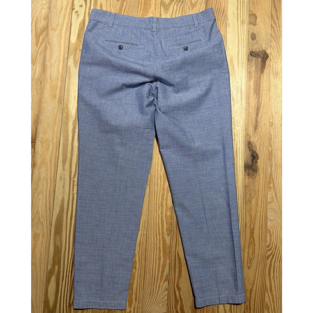 Talbots Pants Womens 10 The Weekend Chino Straight Leg Chambray Blue Cotton