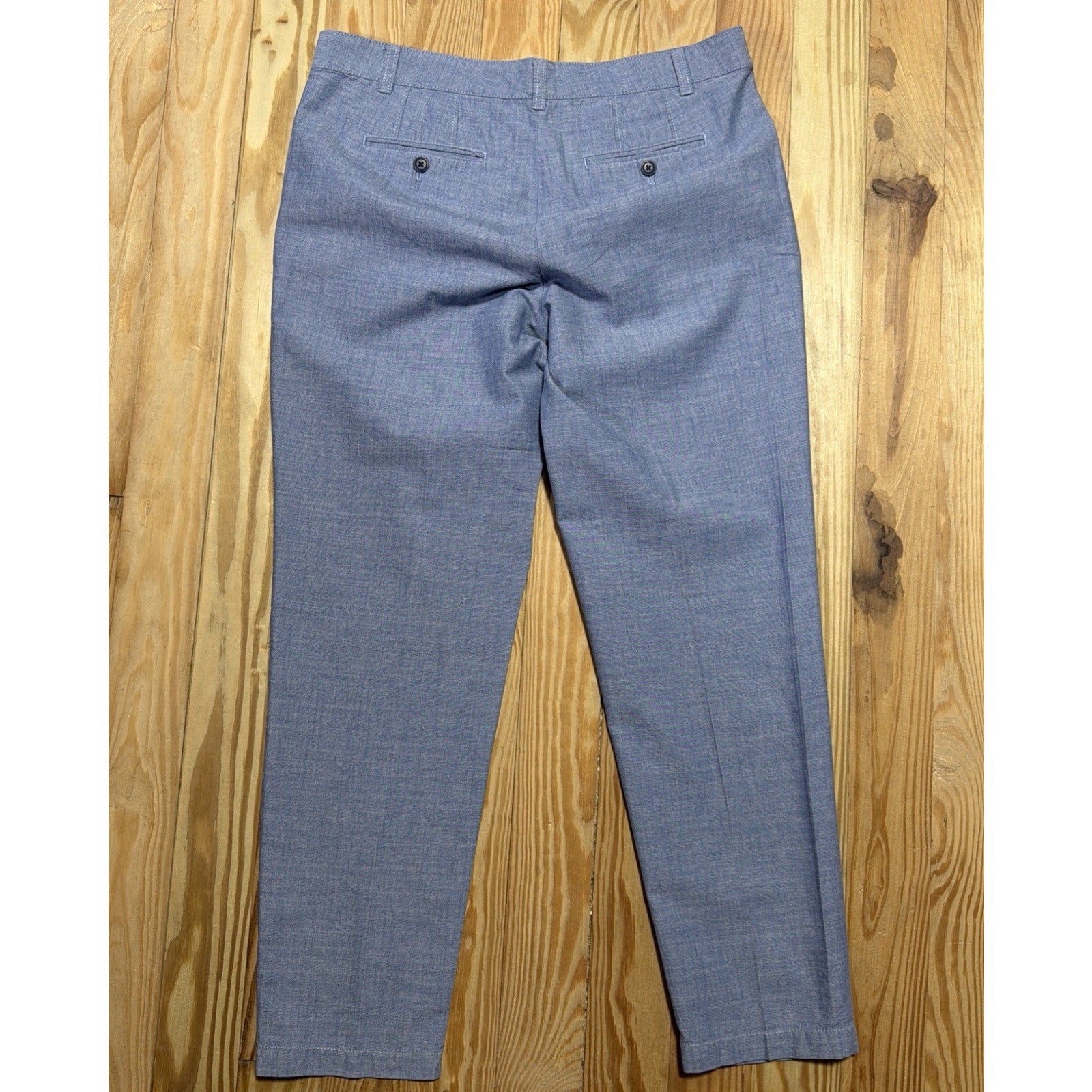 Talbots Pants Womens 10 The Weekend Chino Straight Leg Chambray Blue Cotton