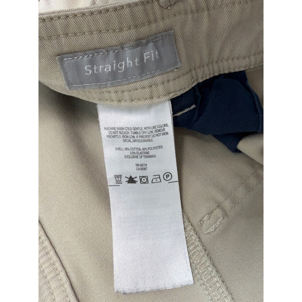 COLUMBIA MENS STRAIGHT FIT FLAT FRONT TAN KHAKI PANTS SIZE 38X30 COTTON ELASTANE