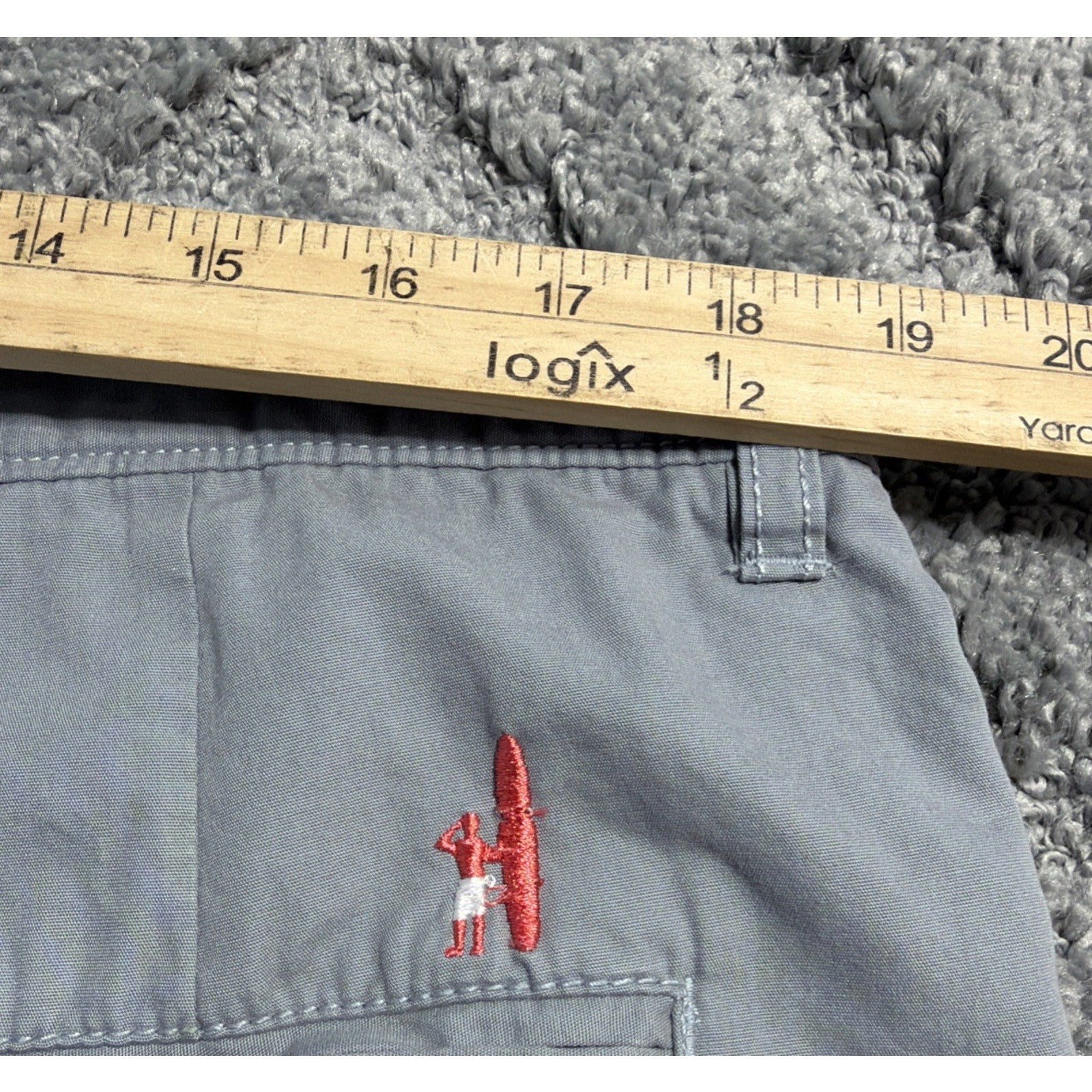 Johnnie-O 38x8" Gray West Coast Prep Style Chino Mens Shorts