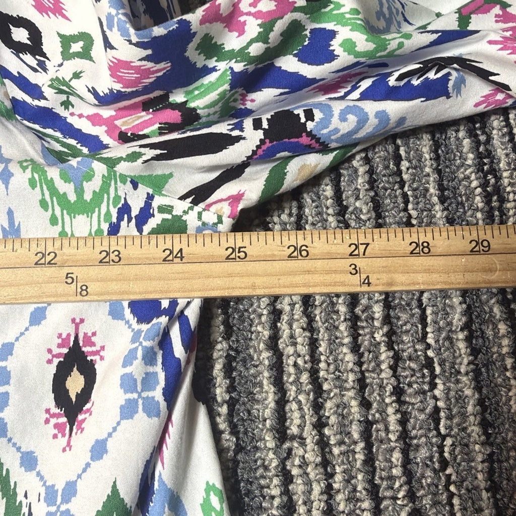Chico’s No Iron Stretch Aztec Multi Color Button Front Top Size 4 Plus Size 20
