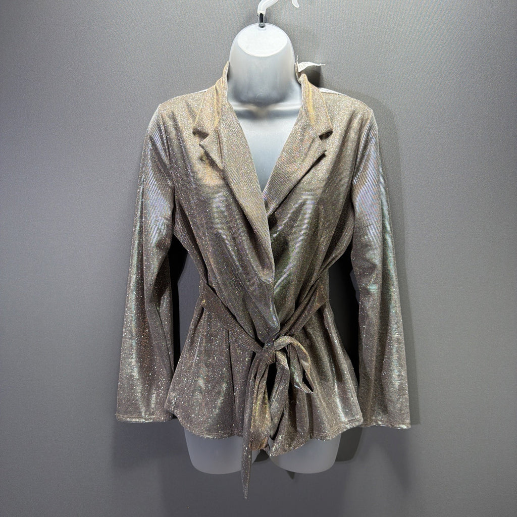 AKIRA Gold Silver Metallic Blazer Sz. Medium NWT