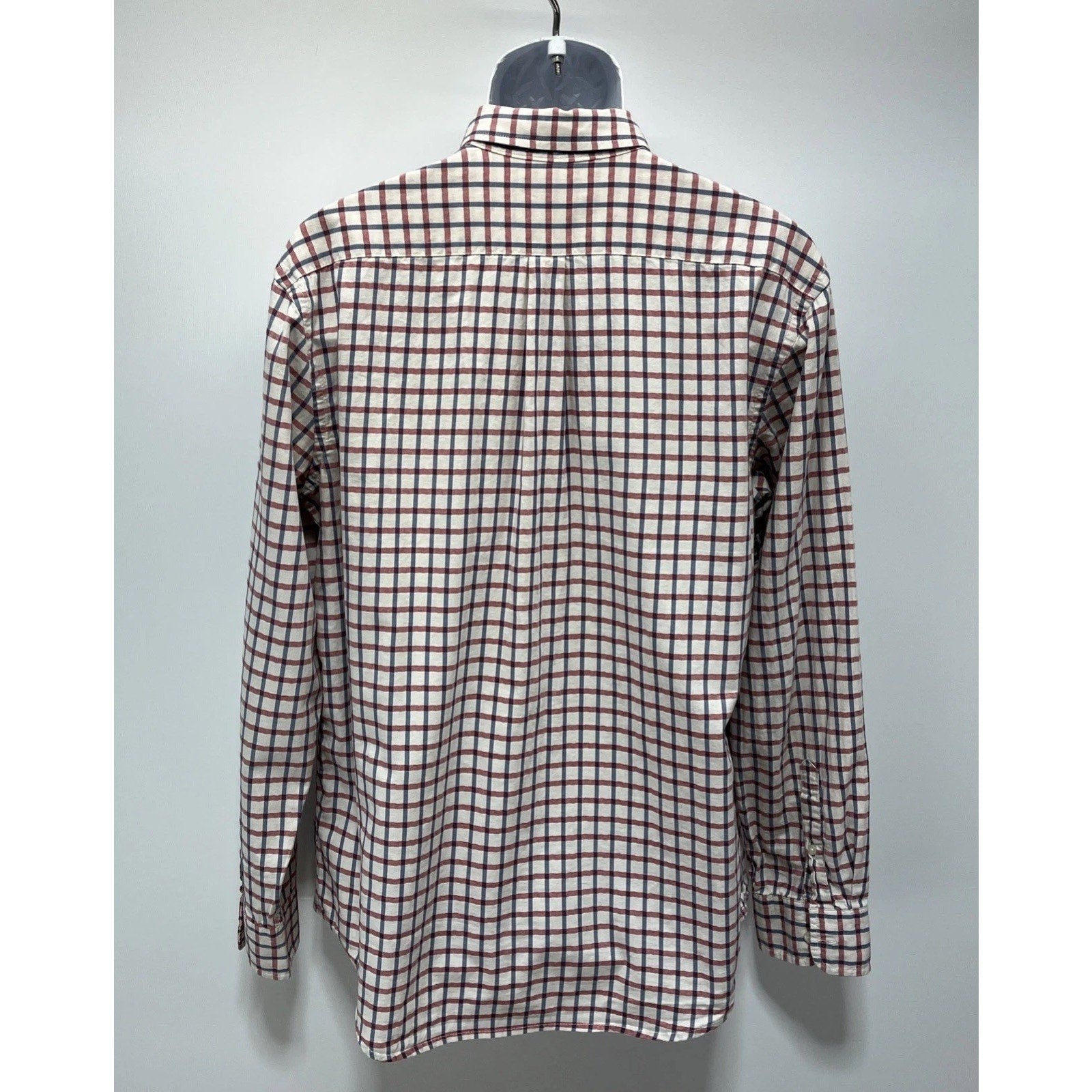 Gap Men's Classic Fit Premium Blue/ Red Check Button Down Oxford Shirt Size L