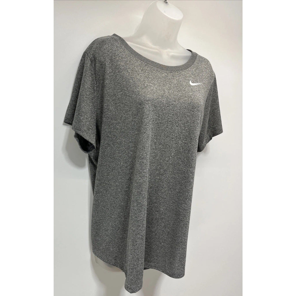 NIKE Dark Gray Standard Fit Dri-Fit Classic Tee T-Shirt 1X Yoga Gym Running
