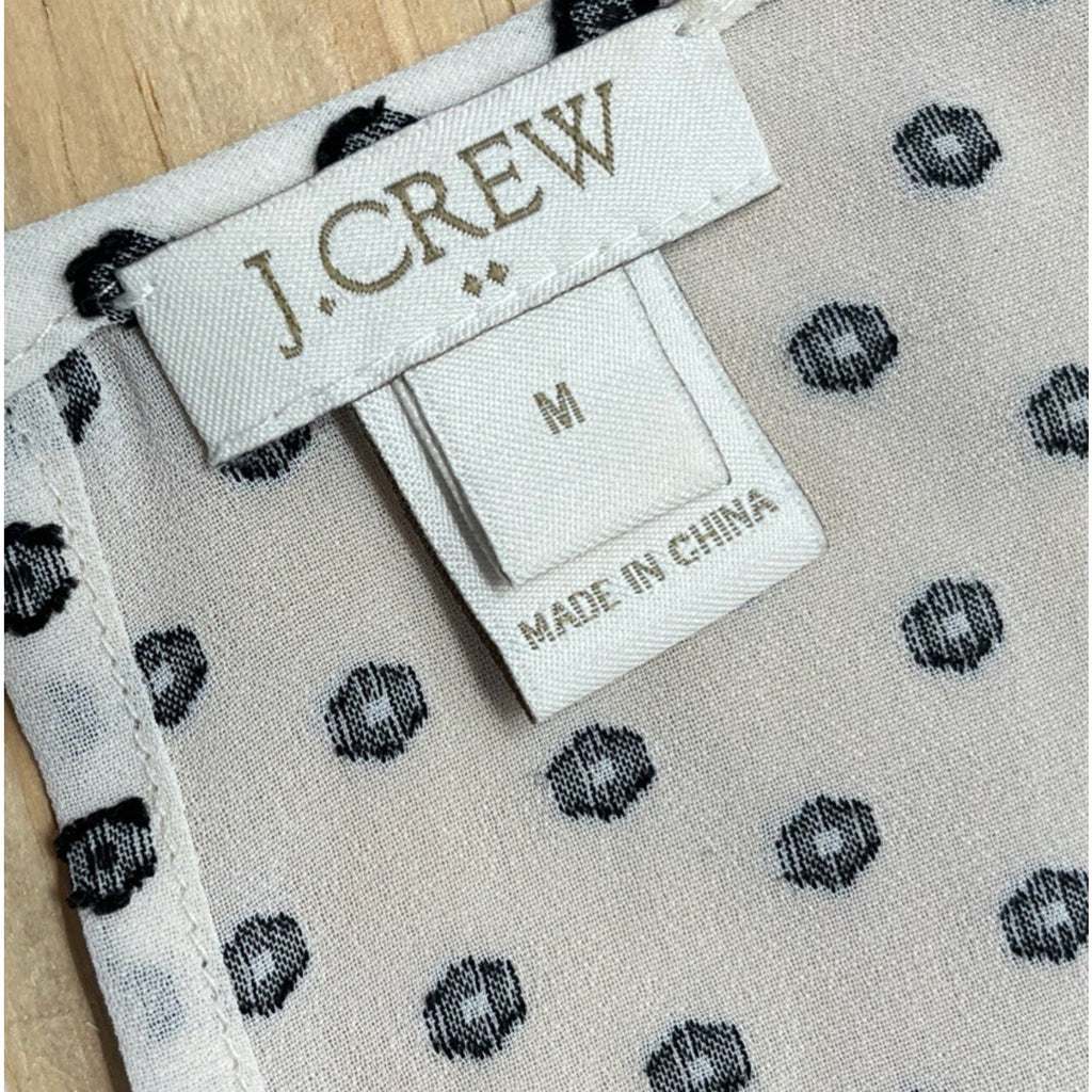 Classic J. Crew Short Sleeve Lined Blouse Size M Ivory White Flutter Sleeve