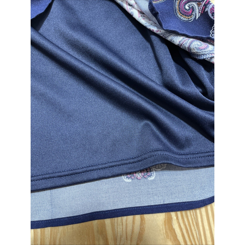 Blu Pepper Paisley Women's Dress Size S Lined navy blue keyhole sheath boho