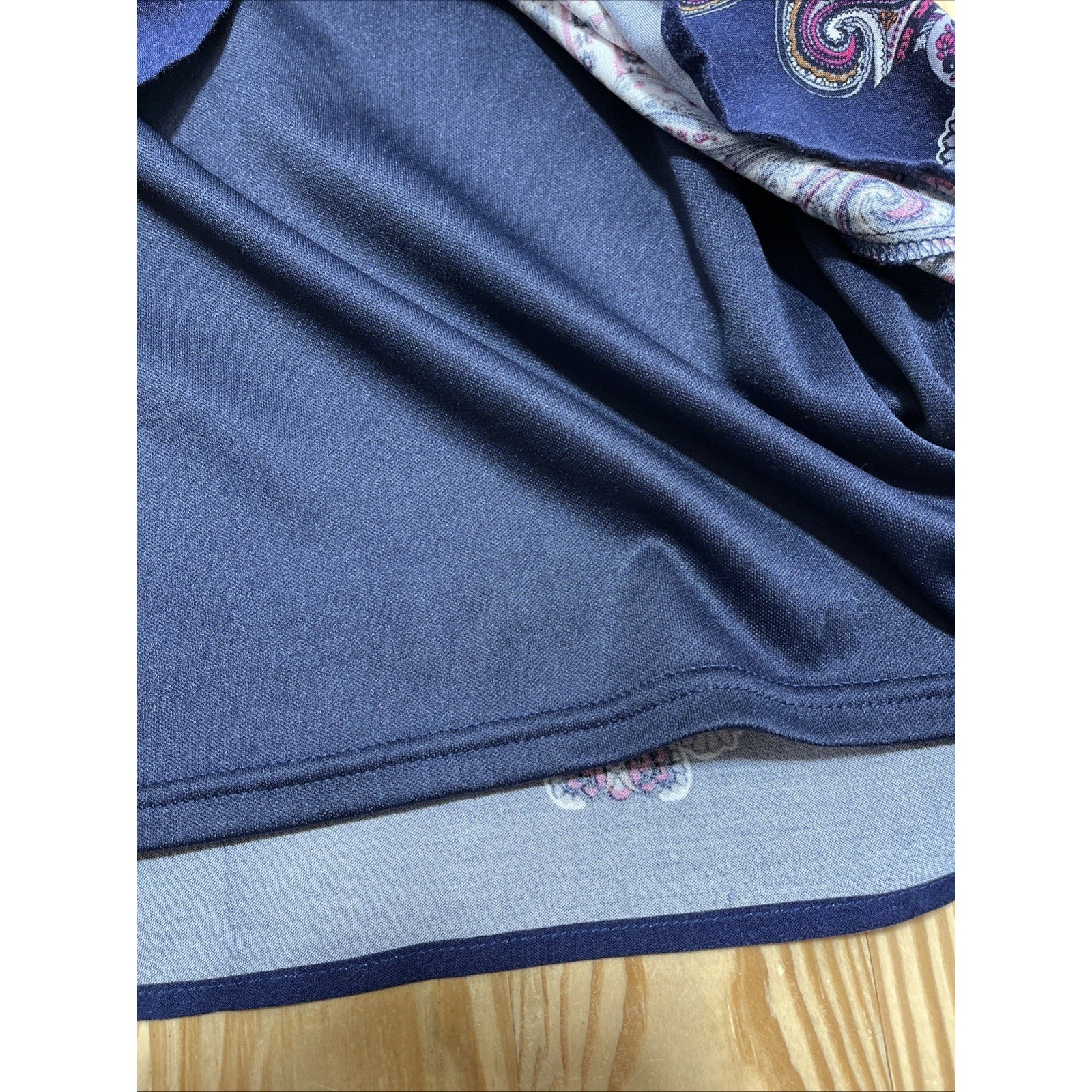 Blu Pepper Paisley Women's Dress Size S Lined navy blue keyhole sheath boho