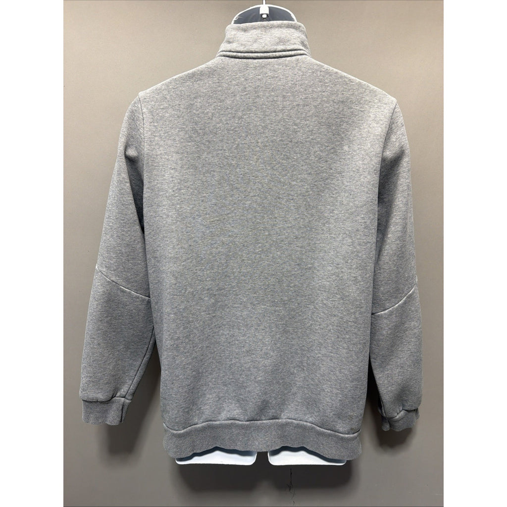 PUMA 1/4 ZIP MENS FLEECE SWEATSHIRT/JACKET (MEDIUM) Gray W/ Black LOGO
