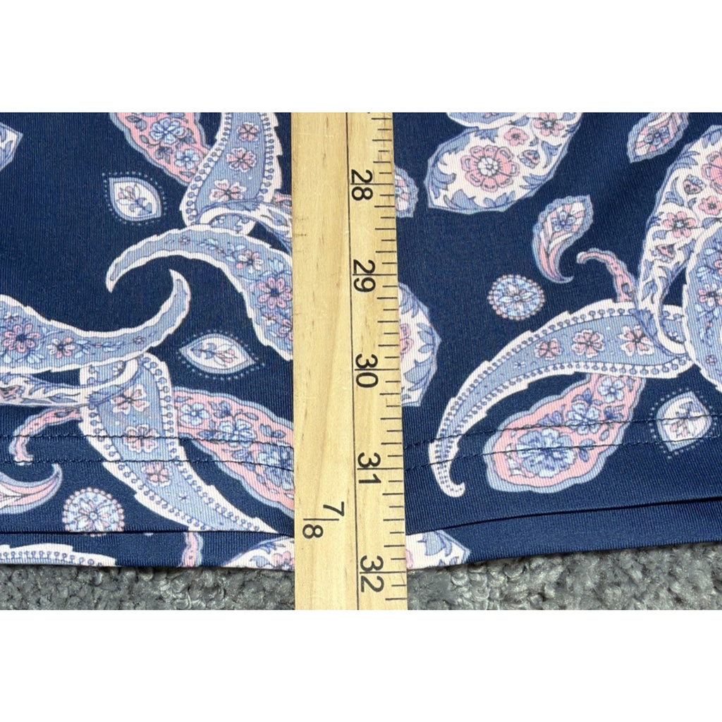 Divots Golf Polo Men XL Performance Dry Paisley Shirt Wicking Blue