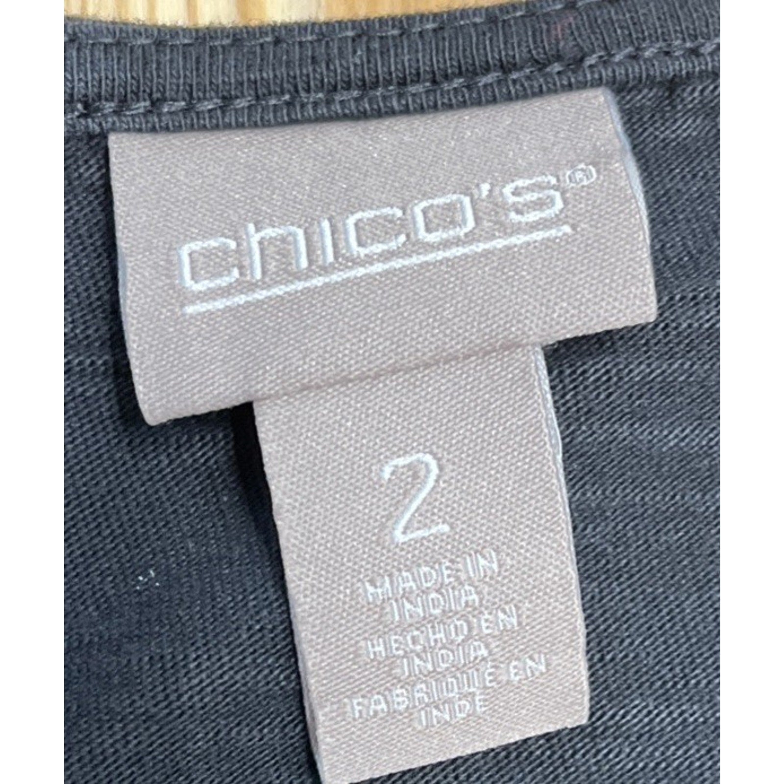 Chico's Black Scoop Neck Knit Top Size 2 Large