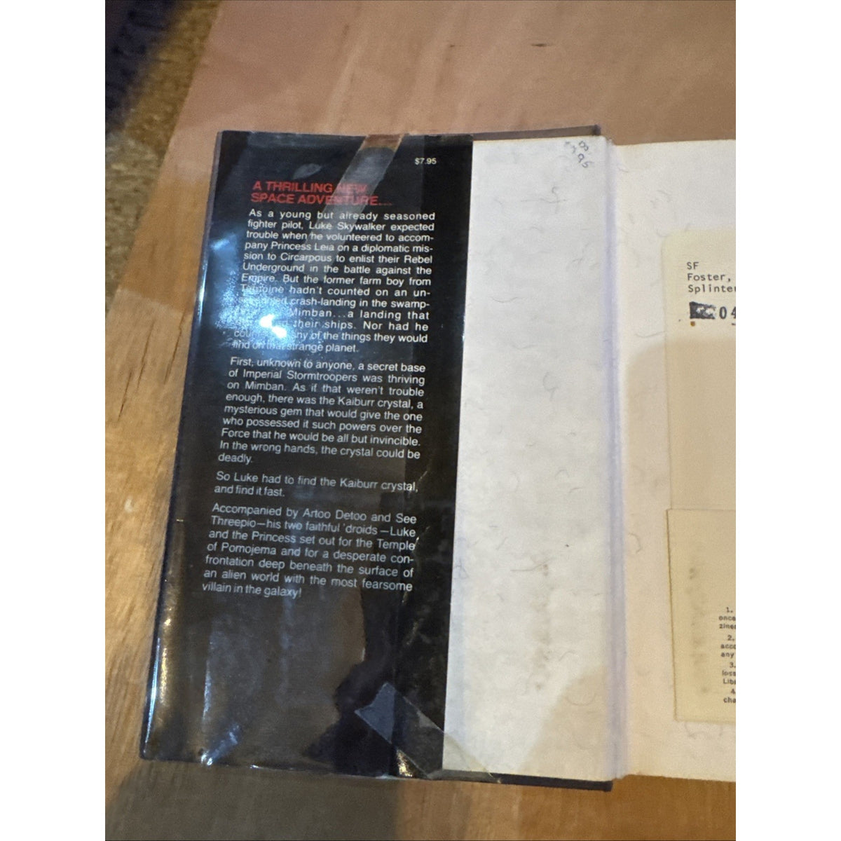 Star Wars Splinter of the Mind's Eye Alan Dean Foster Book Club Edition HC