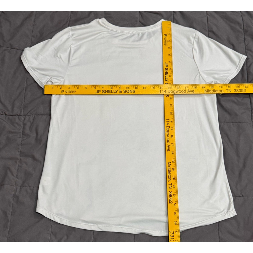 Jockey 32 cool degree women's size Large shirt activewear white boat neck white