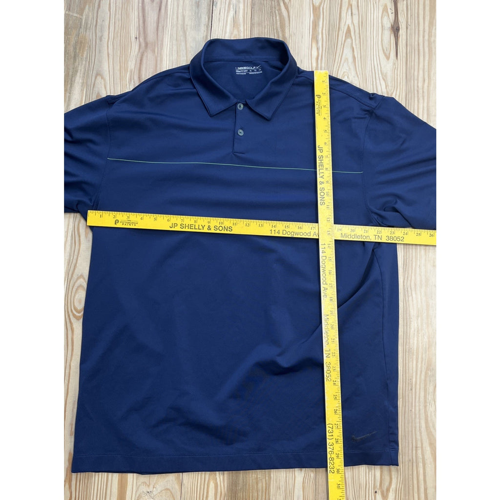 NIKE GOLF FITDRY POLO SHIRT POLY/SPANDEX BLEND NAVY & GREEN XL