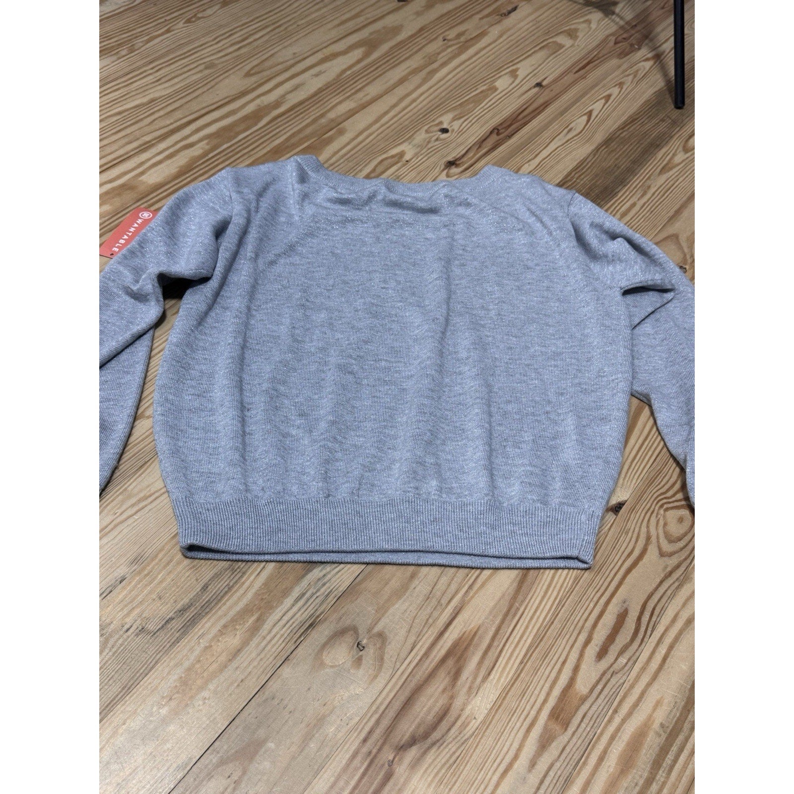 78 & Sunny Pacific One Shoulder Sweater Silver Bling Women’s Size M New