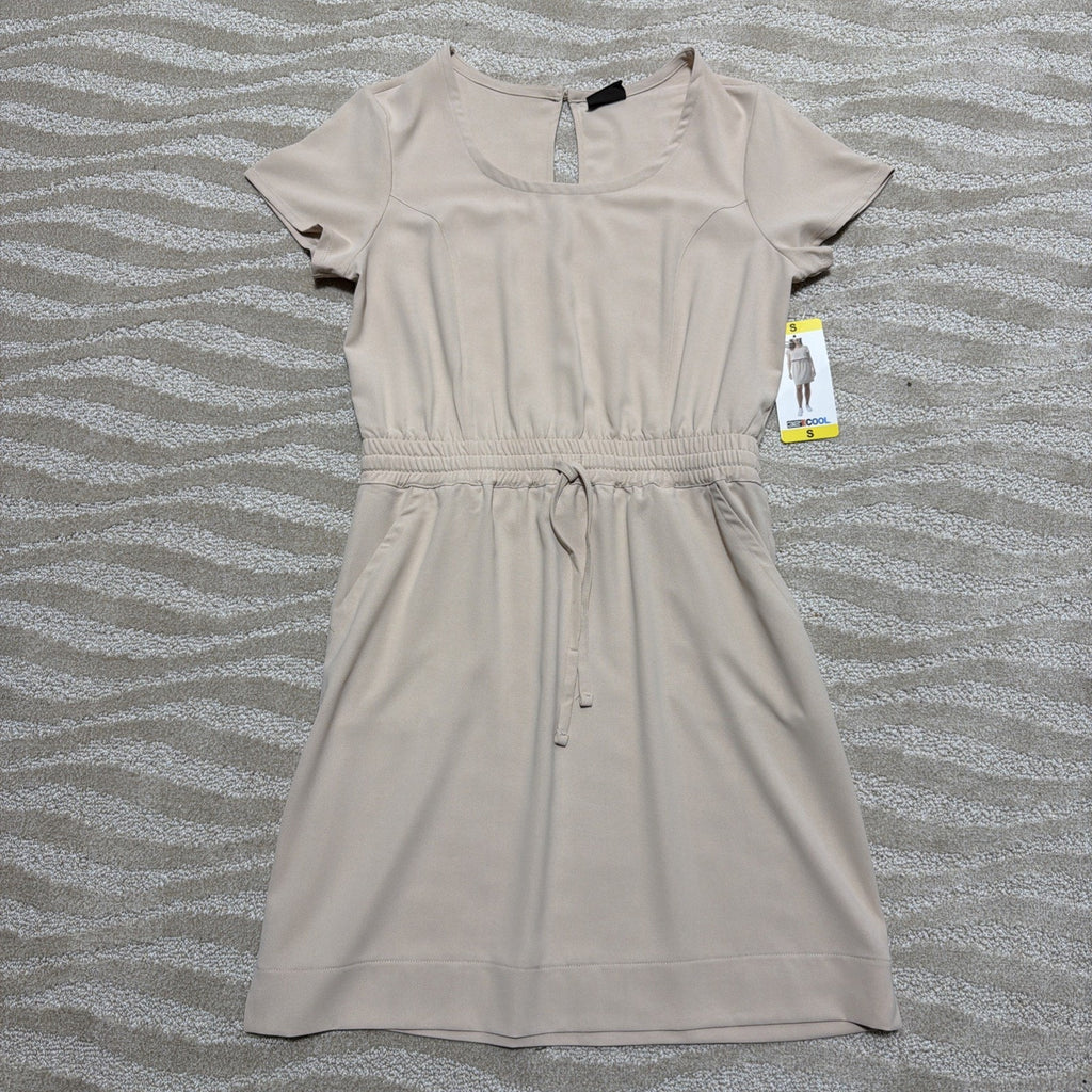 32 Degrees Womens S Twill Dress Cinched Waist Soft Stretch Pockets New with Tags