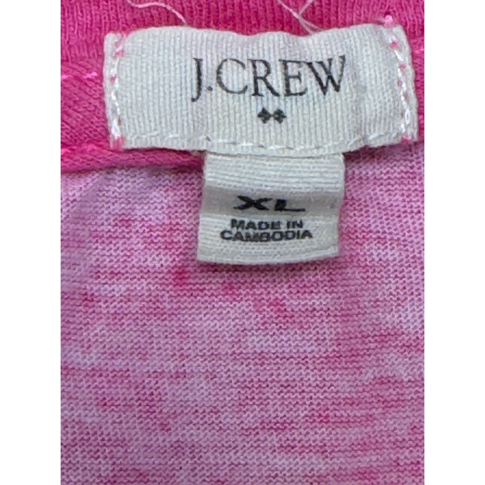 J. Crew Printed Colorblock Striped Top Pink White Blue Women’s Size XL