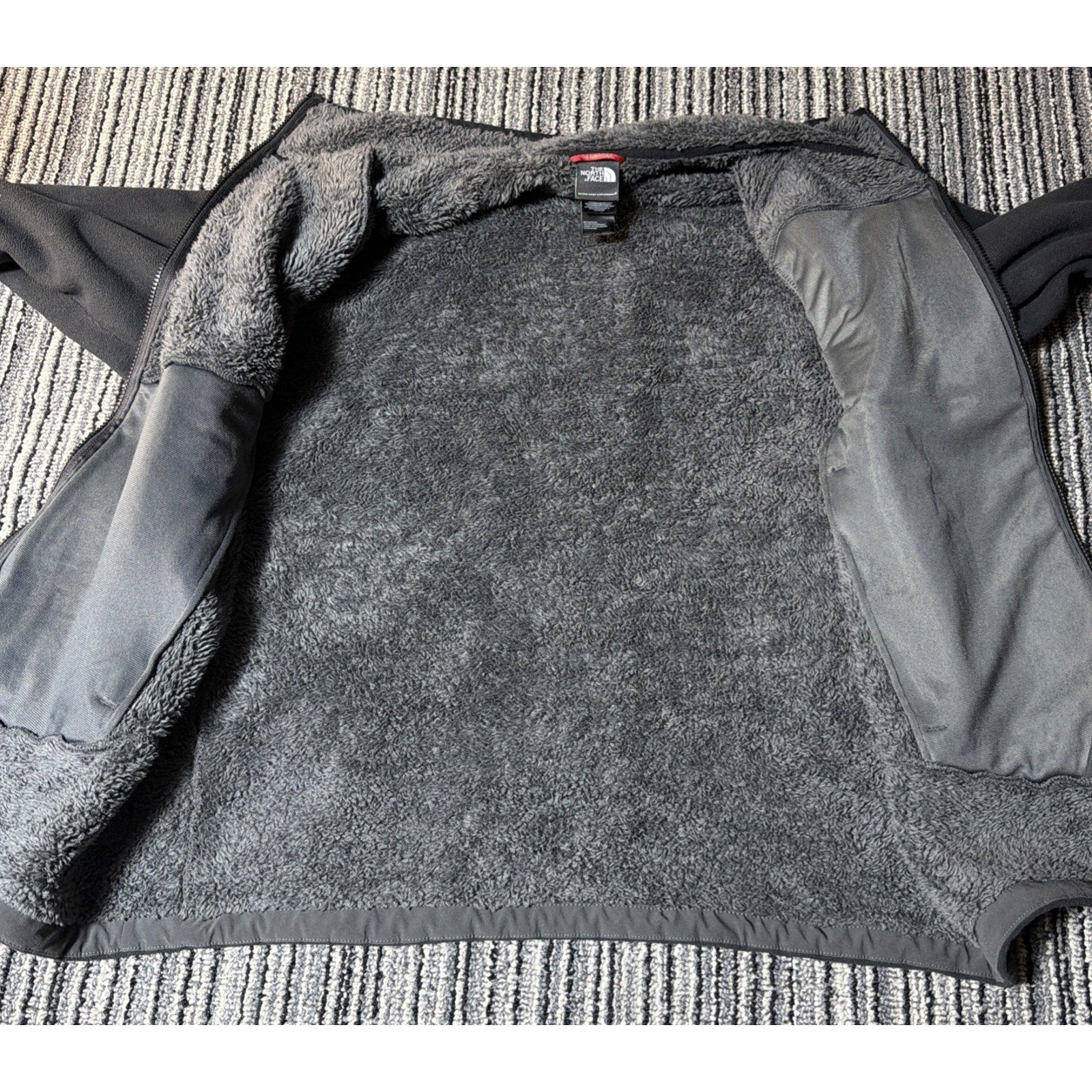 The North Face Chimborazo Full Zip Fleece Jacket Mens XL Gray Sherpa Lined