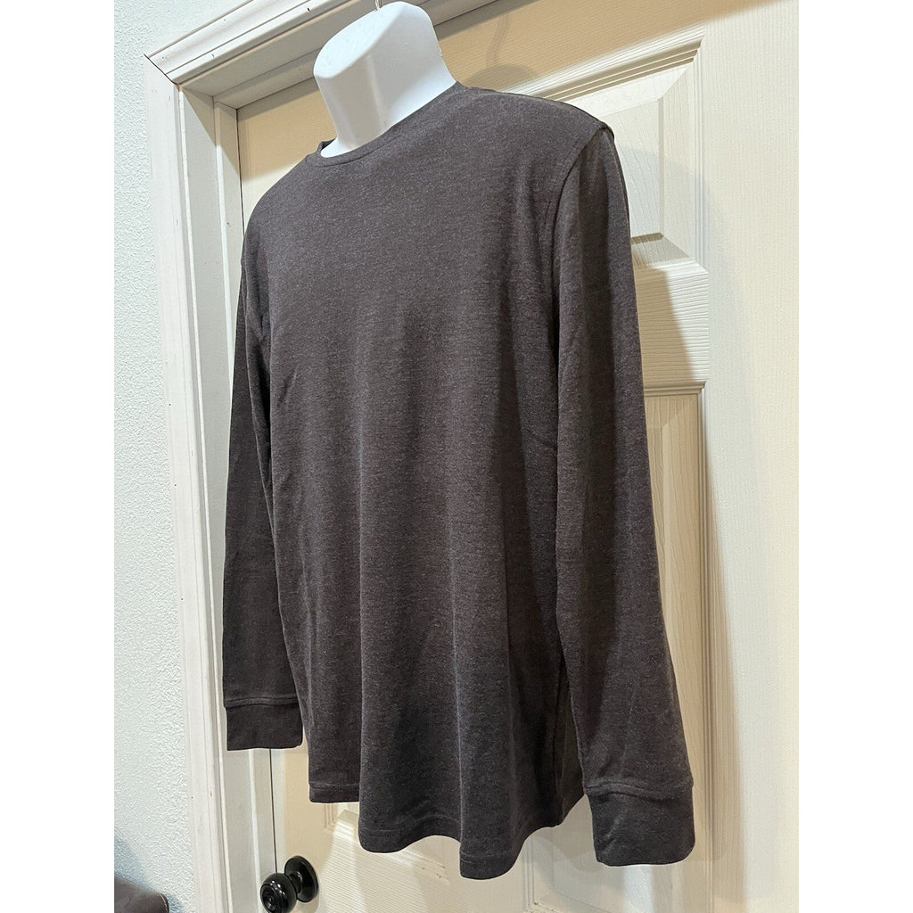 Saddlebred Carbon Gray Crew Neck Thermal Tee Long Sleeve Casual Men's Size Med