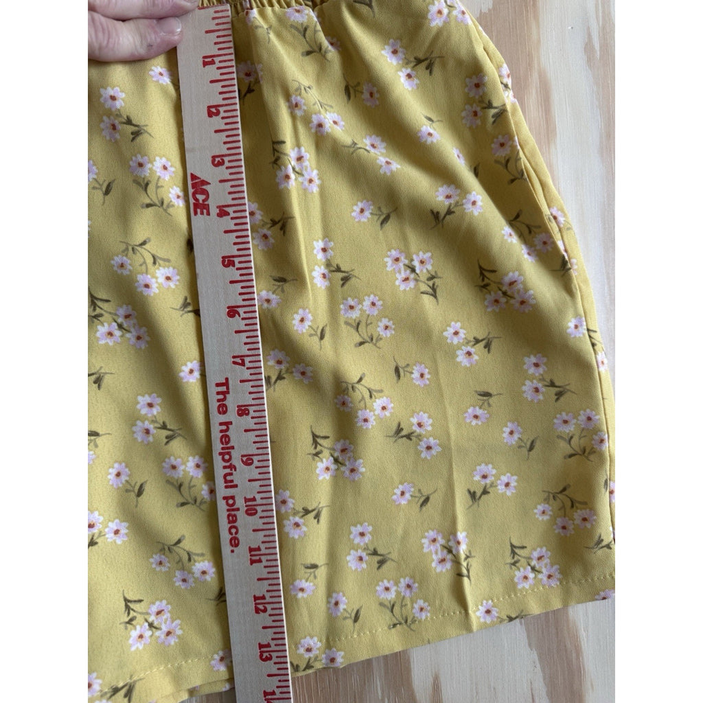 NWT Lily Rose Yellow Floral Smocked Halter Romper Juniors' Size Small Summer