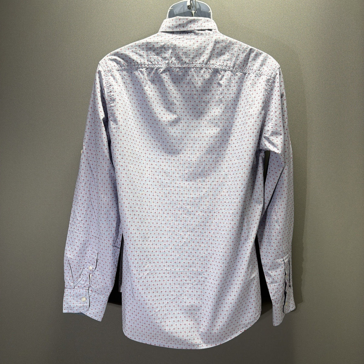 Gap Shirt Mens M Slim Fit Dress Microdot Blue Long Sleeve Collared Button Up