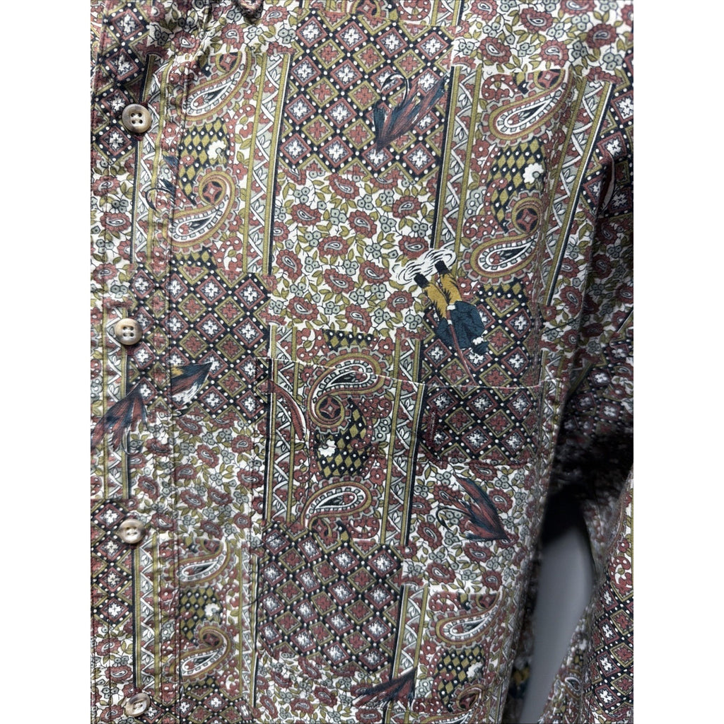 Vintage Salty Dog Men’s Medium Poplin Paisley Fishing Button Up Long Sleeve