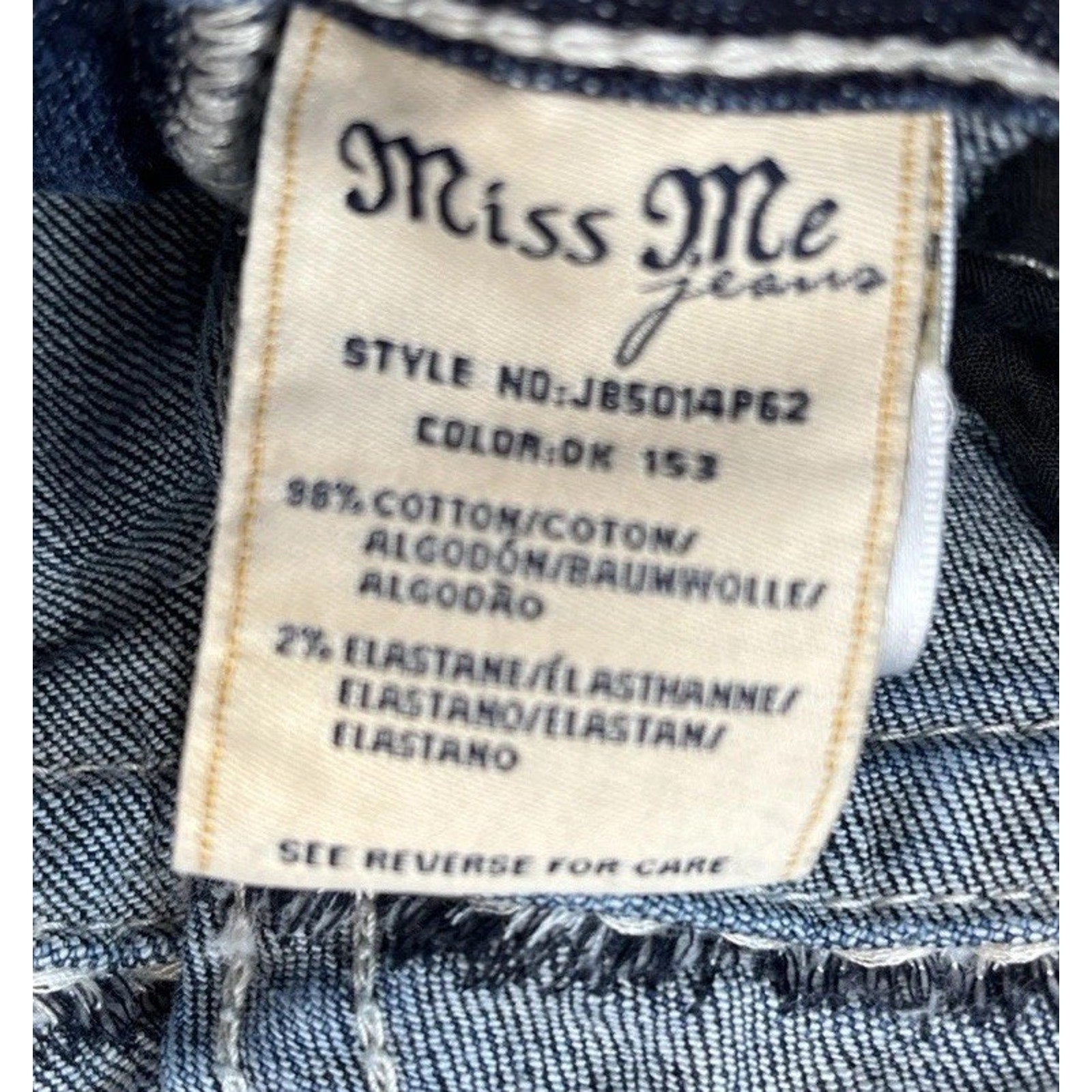 Miss Me Denim Brand Boyfriend Capri Thick Stitch Jeans Size 26 Distressed