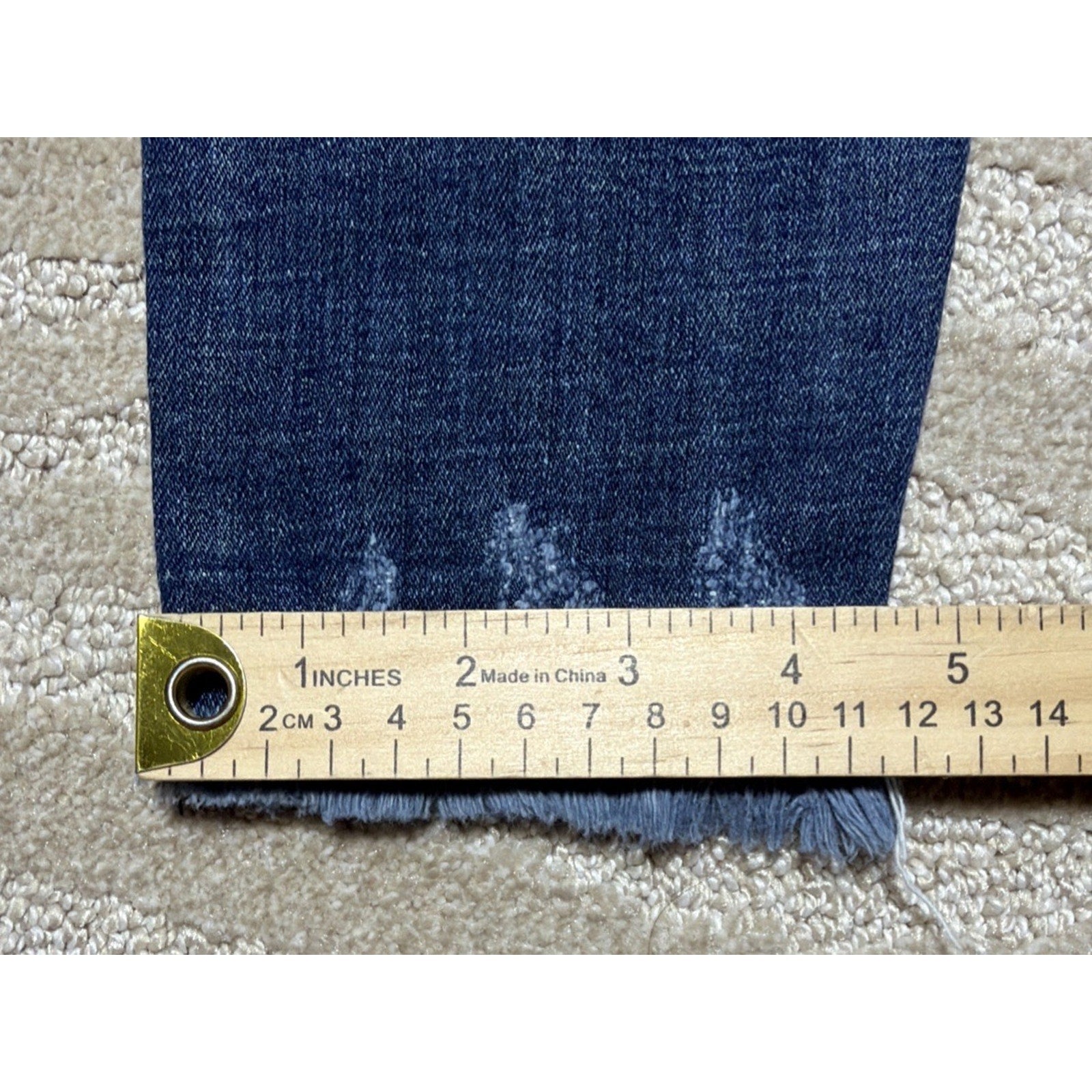 KanCan Jeans Womens 7/27 High Rise Skinny Button Fly Distressed Raw Hem Blue