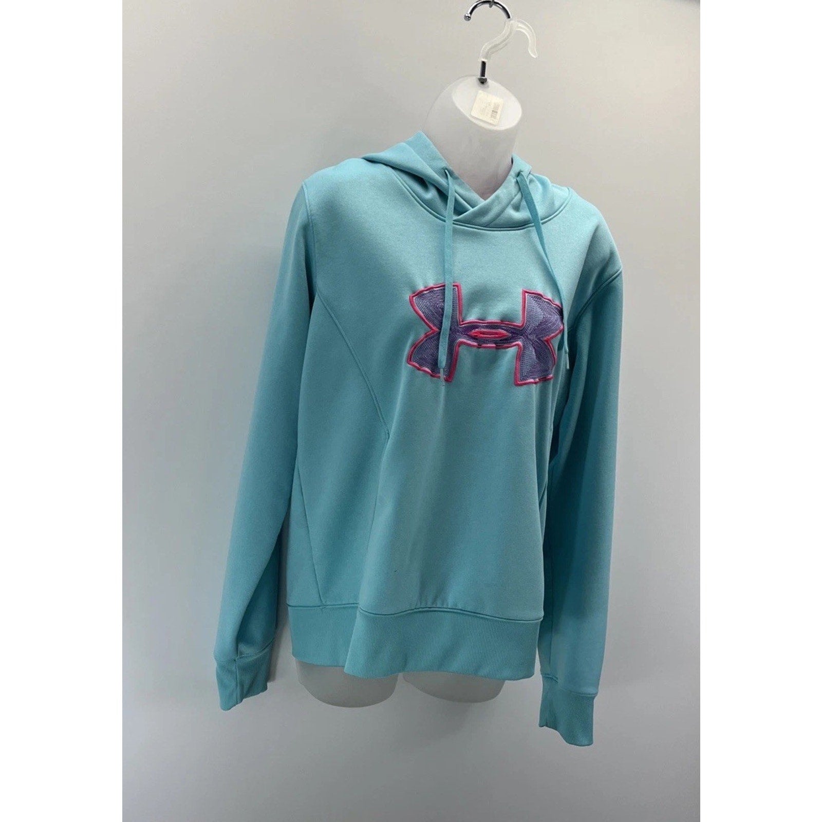 Under Armour Storm Hoodie Womens Large Blue Semi Fitted Cold Gear Pullover