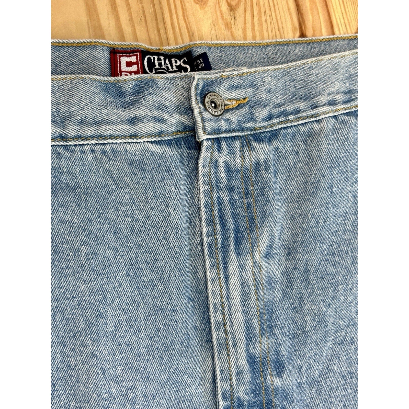 Chaps Ralph Lauren Jeans Mens 52x30 Blue Stone 99 Straight Leg 90s. 100% Cotton