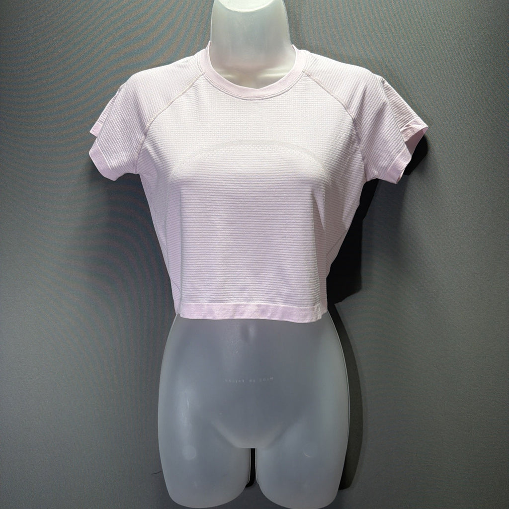 Lululemon Swiftly Tech Cropped Short Sleeve Shirt Pink Size 8