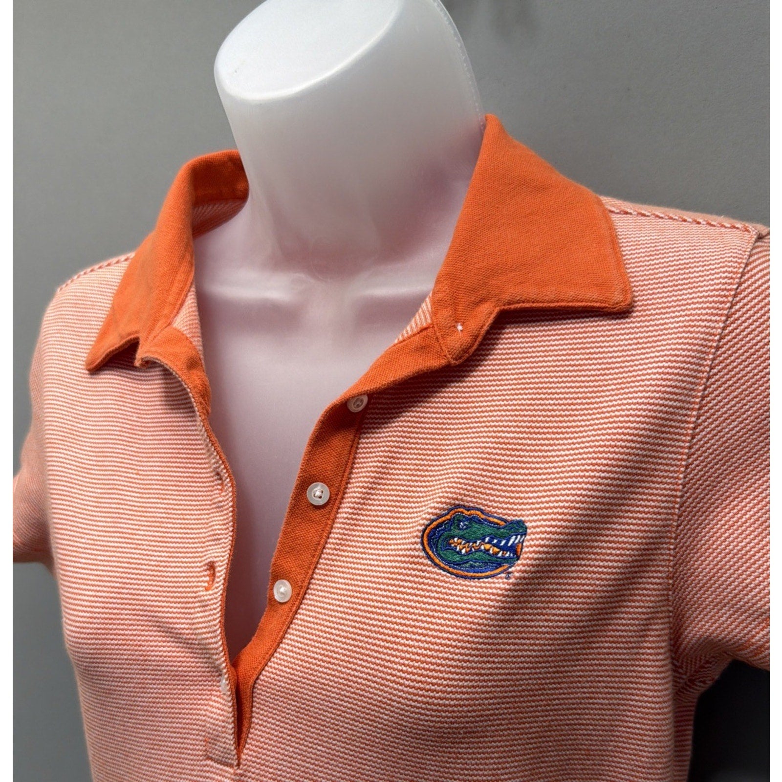 Florida Gators Antigua Women’s M Polo Shirt Orange Cotton Embroidered Logo