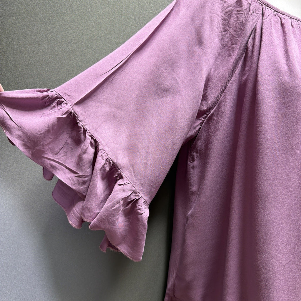 Women’s Lilac Scoop Neck Bell Sleeve Lined Oversized Dress Listicle Size Small