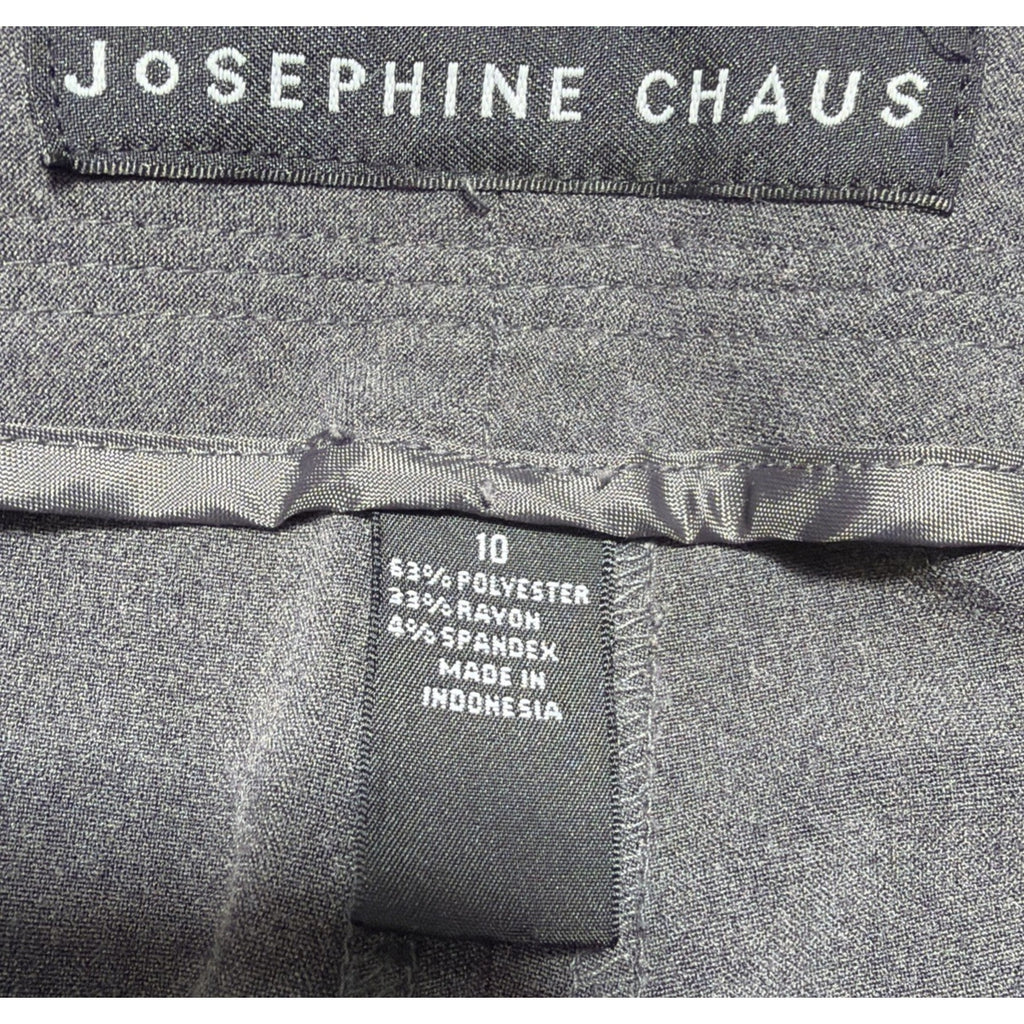 Josephine Chaus Pants Women’s 10 Gray HR Straight Leg Flat Front Office Career