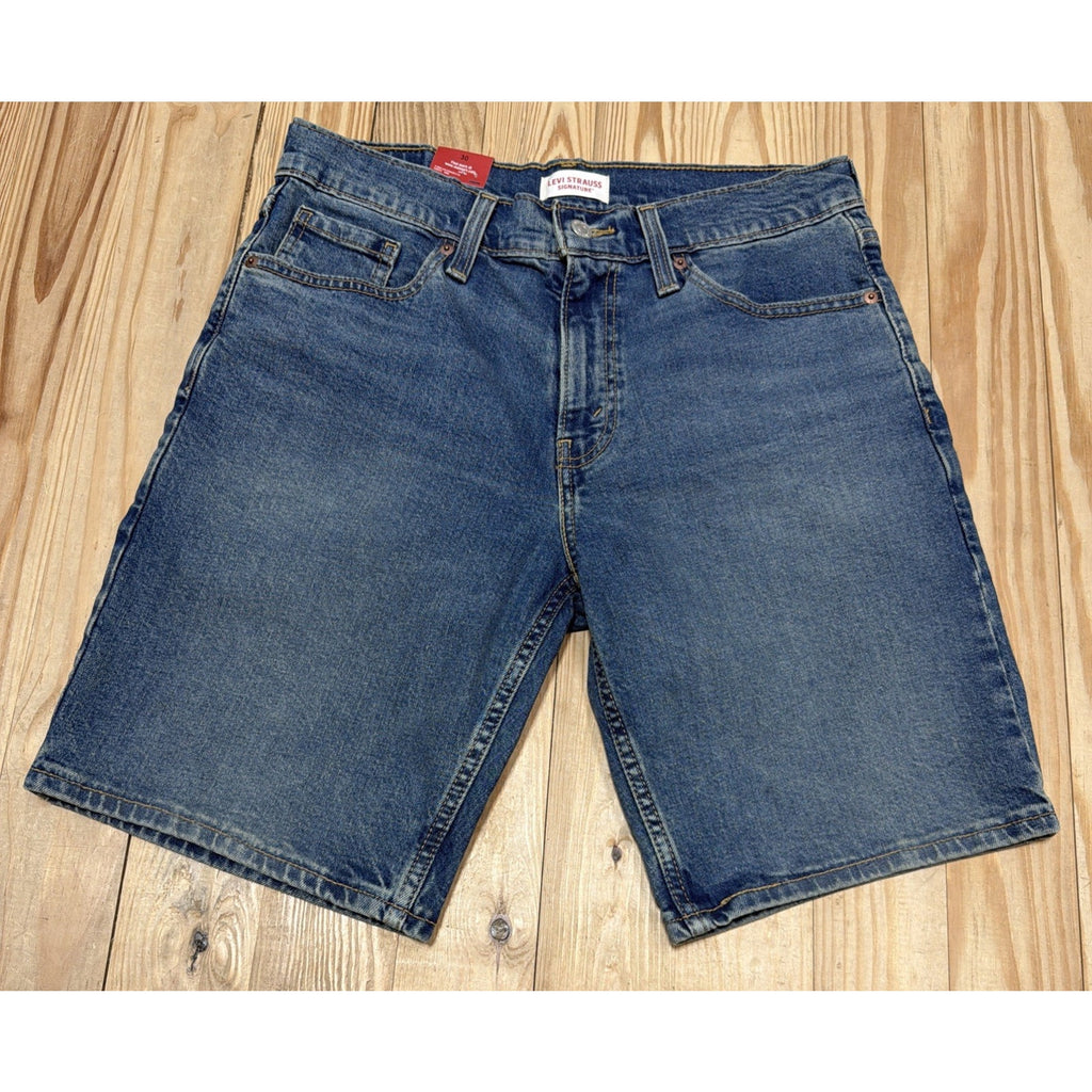 Levi Strauss Signature Classic Denim Shorts Med Size 30x10 Cotton/Elastane New